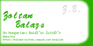 zoltan balazs business card